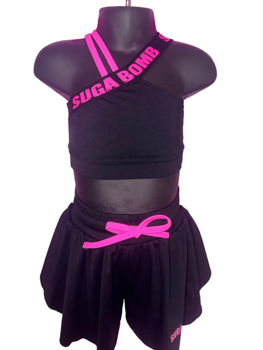 Sophia crop & butterfly shorts set